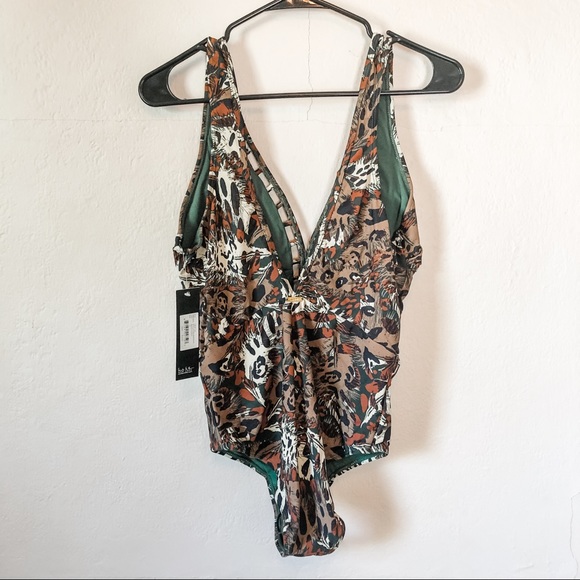 Nicole Miller Lattice Animal Print Swimsuit NWT - Picture 7 of 11